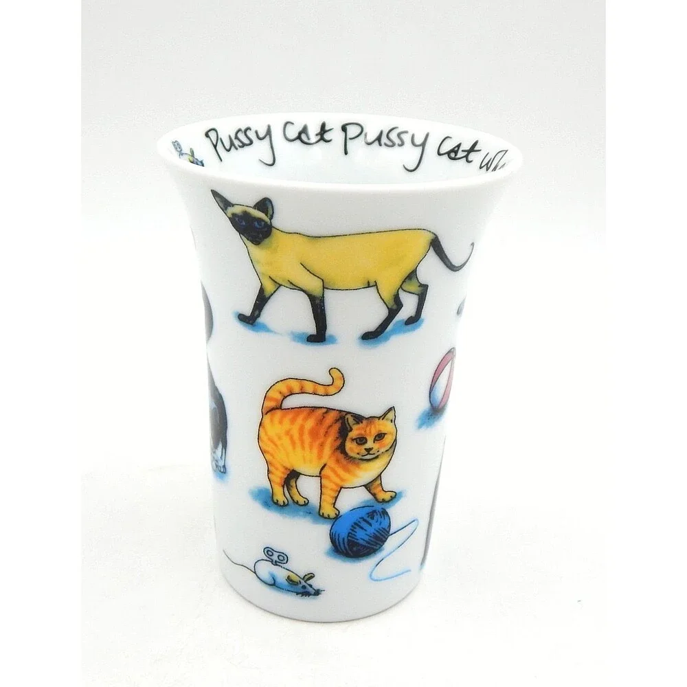 Cat Tea Coffee Mug Porcelain Bone China Paul Cardew Flair Rimmed 2010 Coaster